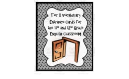 Tier III Vocabulary Entrance Cards