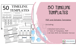 Timeline Templates, 50 Differentiated Timelines, Editable Version Included