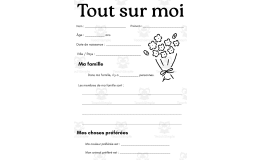 Tout sur moi - all about me french worksheet