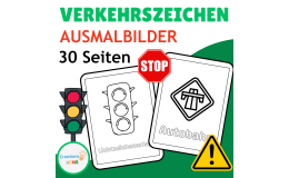 Traffic Signs Coloring Pages in German