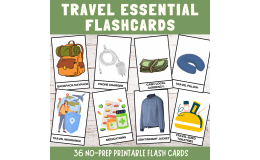 Travel Essentials vocabulary flashcards Travel Vacation 3 parts Cards