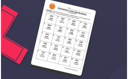 Triple Digit Subtraction No Regrouping Worksheet