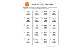 Triple Digit Subtraction No Regrouping Worksheet