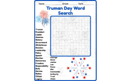 Truman Day Word Search 2nd 3rd 4th 5th Grade Worksheet