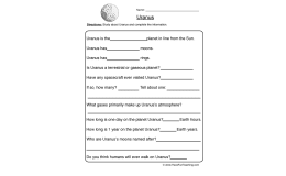 Uranus Planet Worksheet