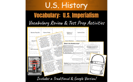 U.S. History: Vocabulary Activities about Imperialism - Test & Review