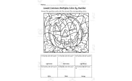 (US) Lowest Common Multiples Color by Number Activity