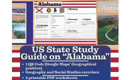 US State Study Guide Worksheets on "Alabama"