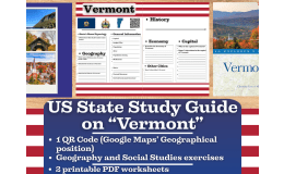 US State Study Guide Worksheets on Vermont