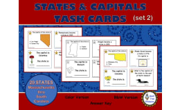 U.S. States and Capitals Set 2 TASK CARDS