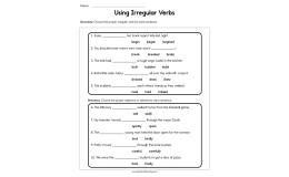 Use Irregular Verbs Worksheet