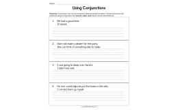 Using Conjunctions Worksheet