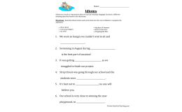 Using Idioms Worksheet