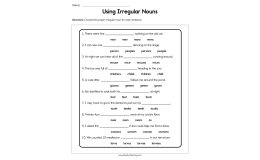 Using Irregular Nouns Worksheet