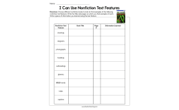 Using Non-Fiction Text Features Worksheet