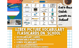 Uzbek Picture Vocabulary Flashcards - School