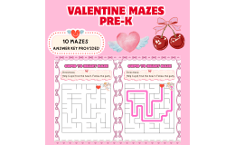 Valentine Mazes for Pre-K