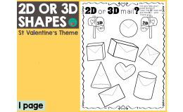 Valentine's 2D or 3D Shapes