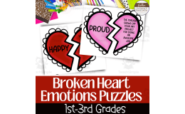Valentine's Day Emotions Puzzles For Identifying Feelings For 1st-3rd