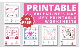 Valentine's Day iSpy Printable Counting Worksheets