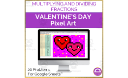 Valentine's Day Multiplying and Dividing Fractions Pixel Art