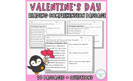 Valentines Day Reading Passage With Questions 2nd and 3rd Grade