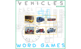 VEHICLES: Word Games with Puzzles Crossword Wordsearch