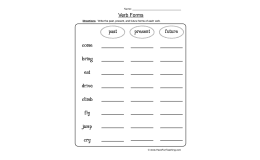 Verb Forms Worksheet