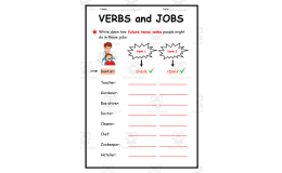 Verbs and Jobs Worksheet