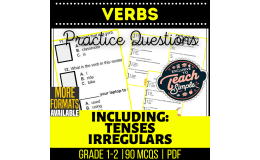 Verbs Practice Questions - Grades 1-2 Grammar (PDF)