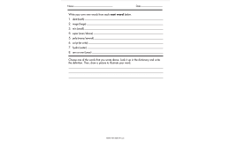 Vocabulary Printable Workbook