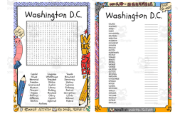 Washington D.C word search & scramble