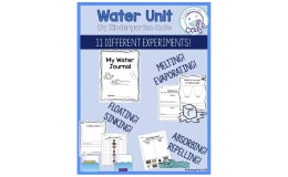 Water Experiment Journal | Science Water Unit
