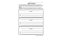 Water Pollution Worksheet