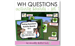 "WH" Questions Activity Boards, Set 1 | Differentiated For K-5th Grade