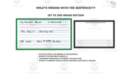 What's Wrong With the Sentence? | Grammar Worksheet Set for 1st + 2nd Grade