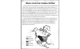 Where American Indians Settled Reading Packet