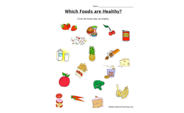 Which Foods are Healthy Worksheet