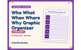 Who What When Where Why Graphic Organizer Worksheet – 3rd Grade