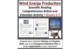 Wind Energy Production - Digital Science Reading Article - Grades 5-7