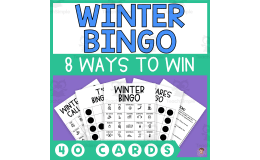 Winter Bingo (40 Cards, 8 Ways to Win)