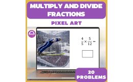 Winter Games Multiplying and Dividing Fractions Pixel Art