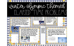 Winter Olympic Themed Elapsed Time Task Cards (3rd Grade VA SOL aligned)