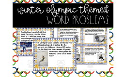 Winter Olympics Themed Mixed Operations Math Task Cards (Print and Digital)