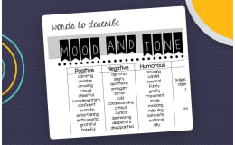Words to Describe Mood and Tone – Reference Sheet