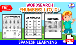 WORDSEARCH "Los Números del 1 al 10" | Spanish Language