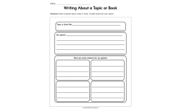 Writing about a Topic or Book Worksheet