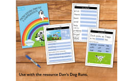 Writing And Comprehension Practice: Dan’s Dog Runs (4-8 years)
