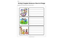 Writing Complete Sentences about an Image Worksheet