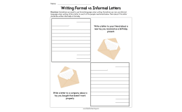 Writing Formal vs. Informal Letters Worksheet
